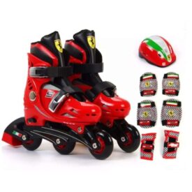 role copii cu set de protectie Ferrari rosii
