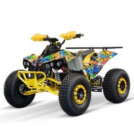 ATV electric NITRO EcoWarrior SPORT 1000W 48V 20Ah cu diferential grafiti galben